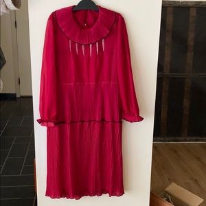 Red ruffles dress